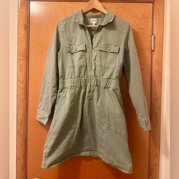 J. Crew Sage Long Sleeve Zip Front Dress - Picture 1 of 6